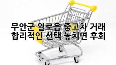 무안군 일로읍 중고차 거래: 합리적인 선택, 놓치면 후회! 🚗💨