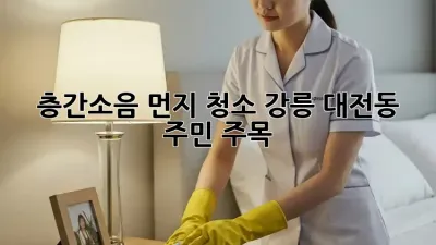 💥 층간소음 먼지 청소! 강릉 대전동 주민 주목! 🧹