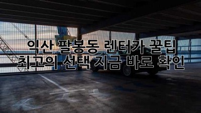 익산 팔봉동 렌터카 꿀팁🍯: 최고의 선택, 지금 바로 확인!